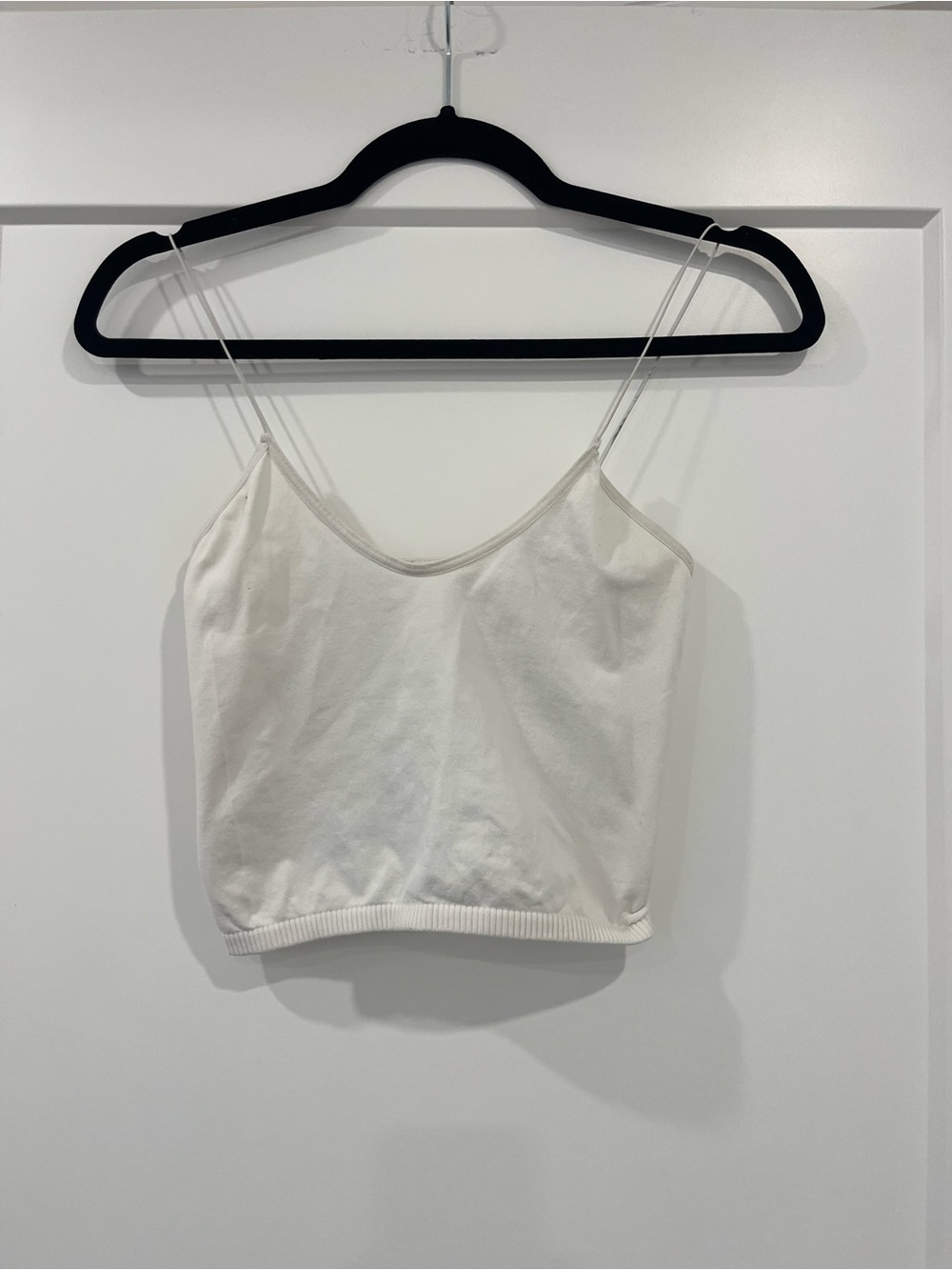 Free People Ivory Cropped Spaghetti Strap Cami